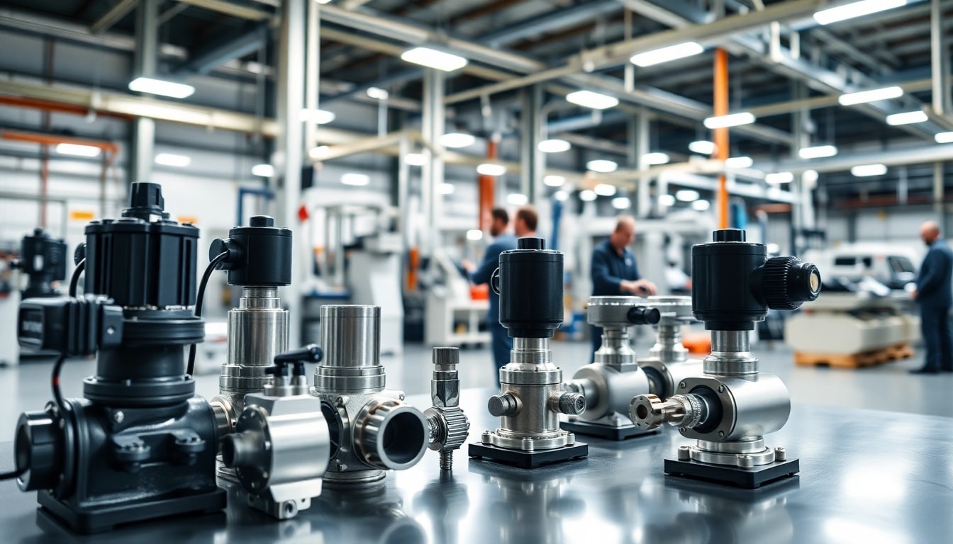 Showcasing fluid power systems in a modern manufacturing setup with hydraulic pumps and valves.