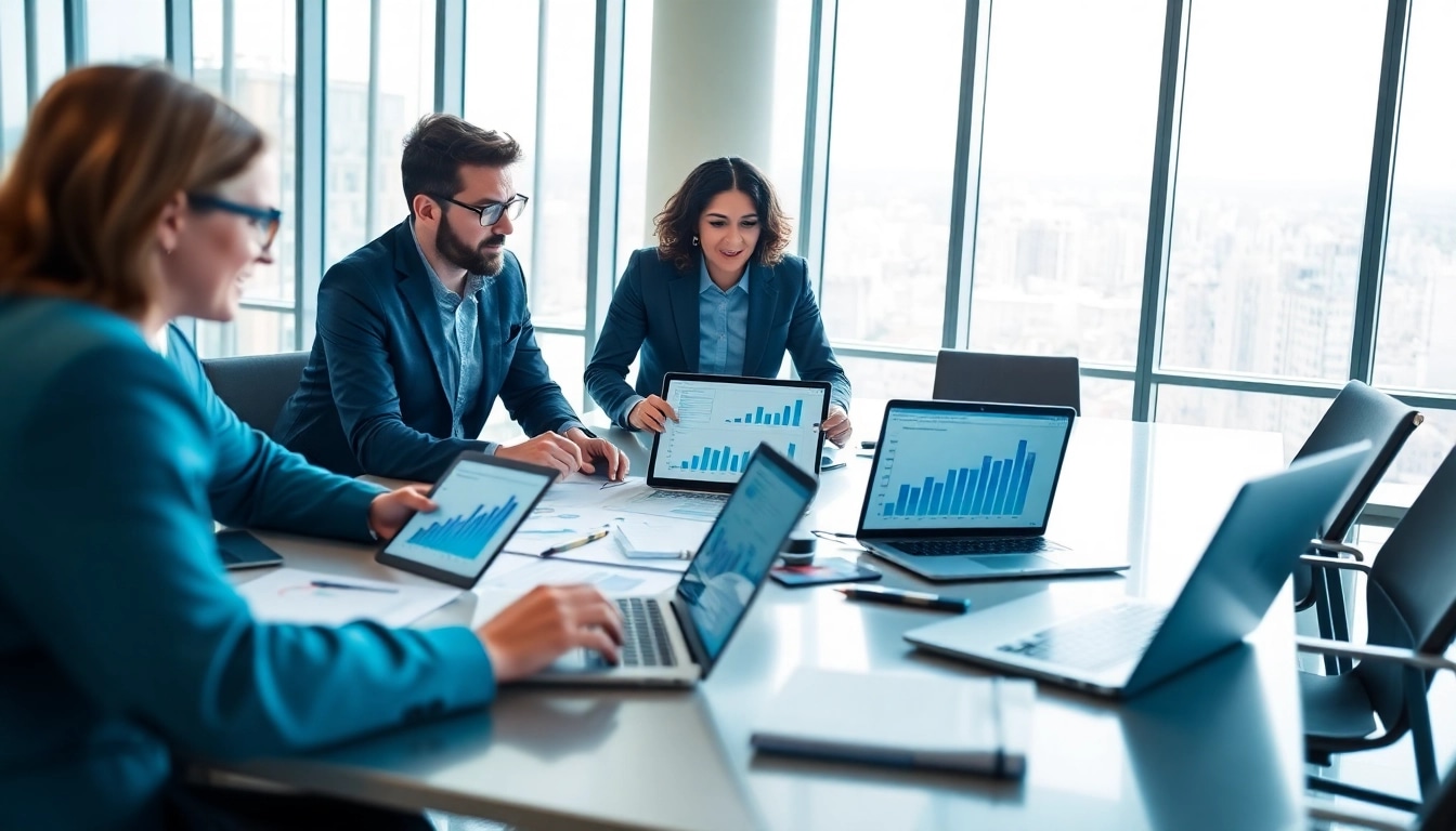 Conducting a Content Gap Analysis with a collaborative team in a modern office.