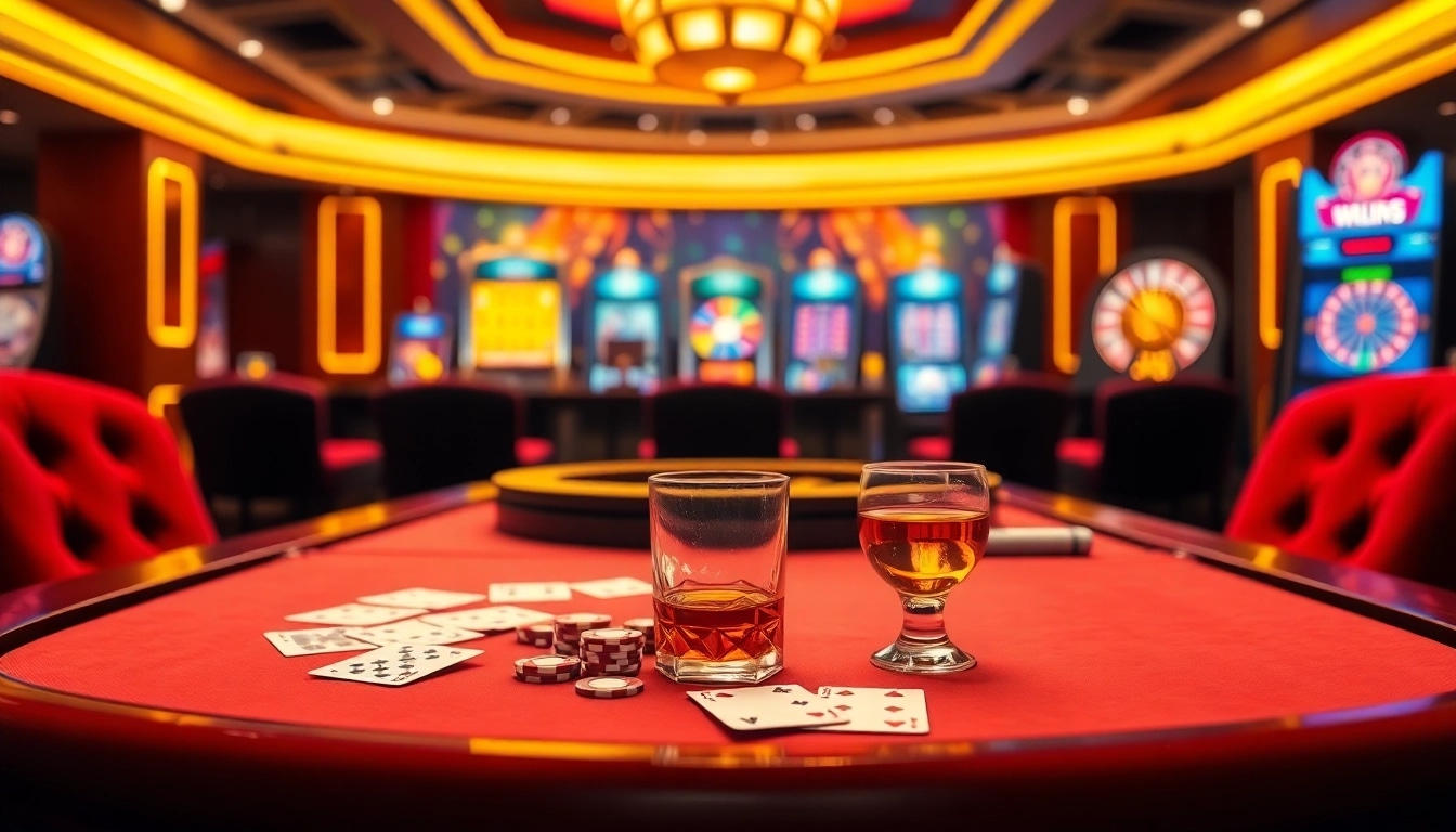 Interagir avec un site de casino en ligne entouré de tables de poker luxueuses et de machines à sous numériques.