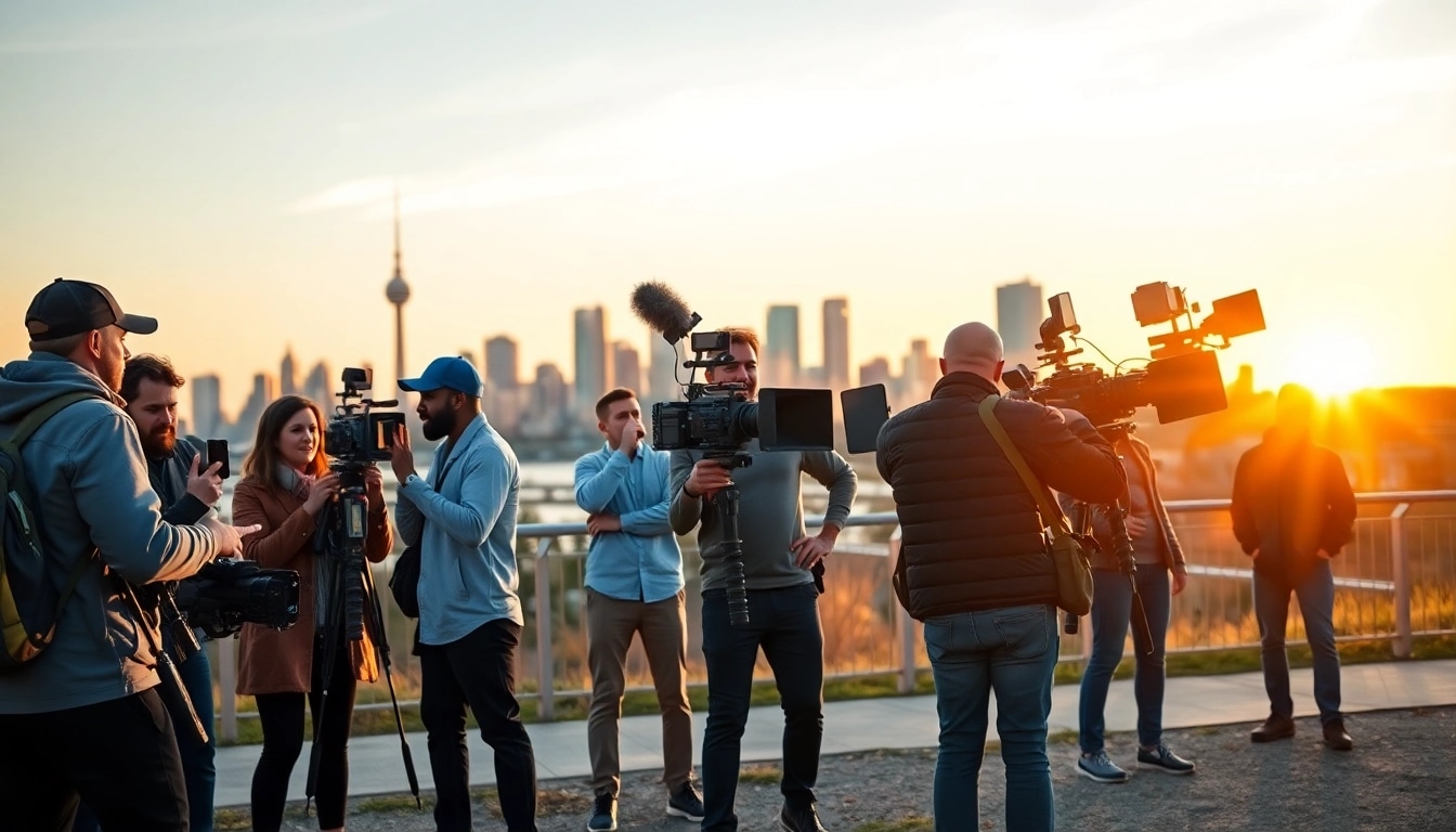 Showcasing video production edmonton team filming stunning visuals outdoors in Edmonton.