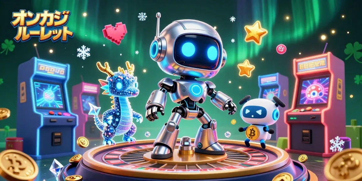 オンカジ ルーレットでルーレットを回して勝利を目指す未来的なキャラクターたち