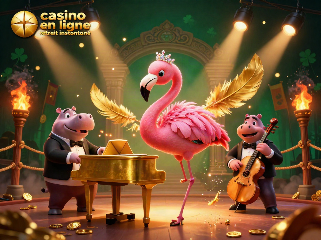 Retirez vos gains facilement avec le casino en ligne retrait instantané, illustrant une scène dynamique et colorée.