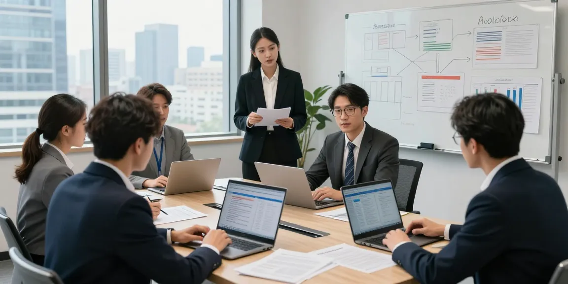 Tim audit forensik berdiskusi strategi di ruang kantor modern AAFI Kota Bandung Barat aafikotabandungb.org.