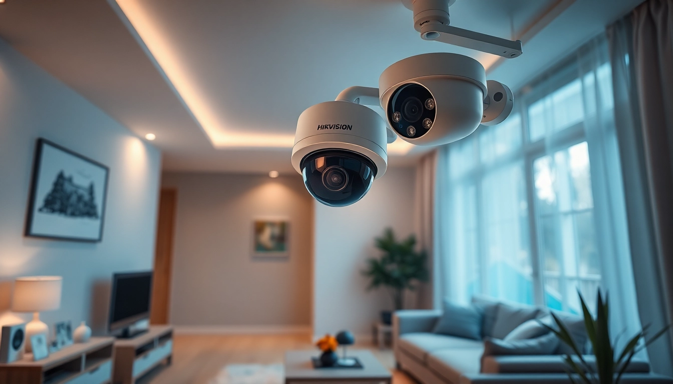 Instalación de alta calidad de Cámaras Hikvision en una configuración de seguridad del hogar moderna.