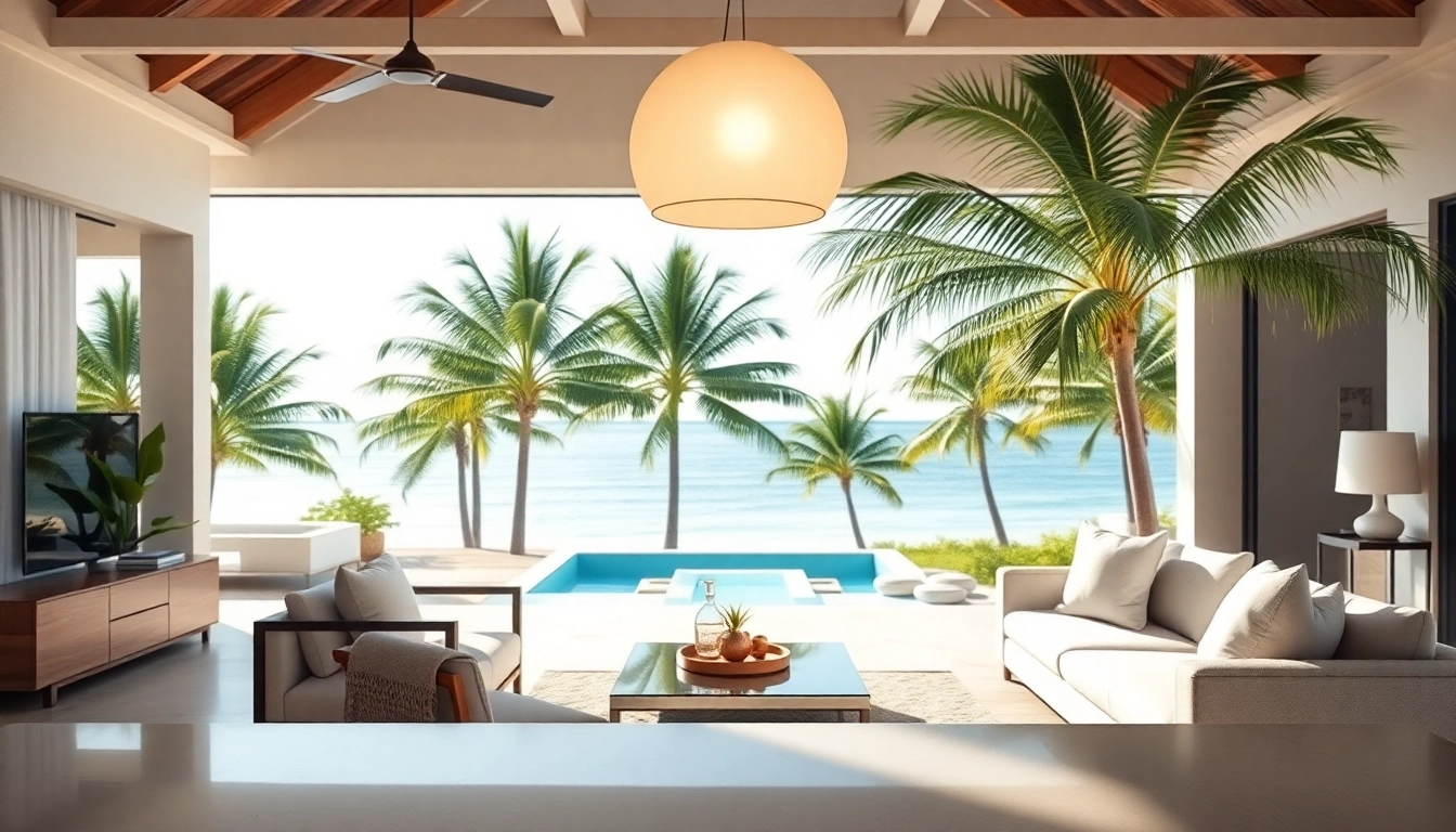 Illuminate your space with island light showcasing a serene beachfront atmosphere.