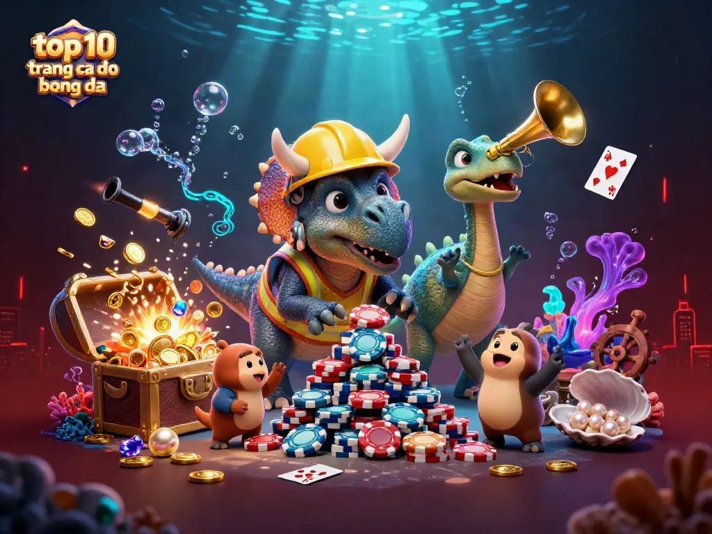 Các trang cá độ bóng đá uy tín với hình ảnh triceratops xây dựng chồng chip và bóng bay.