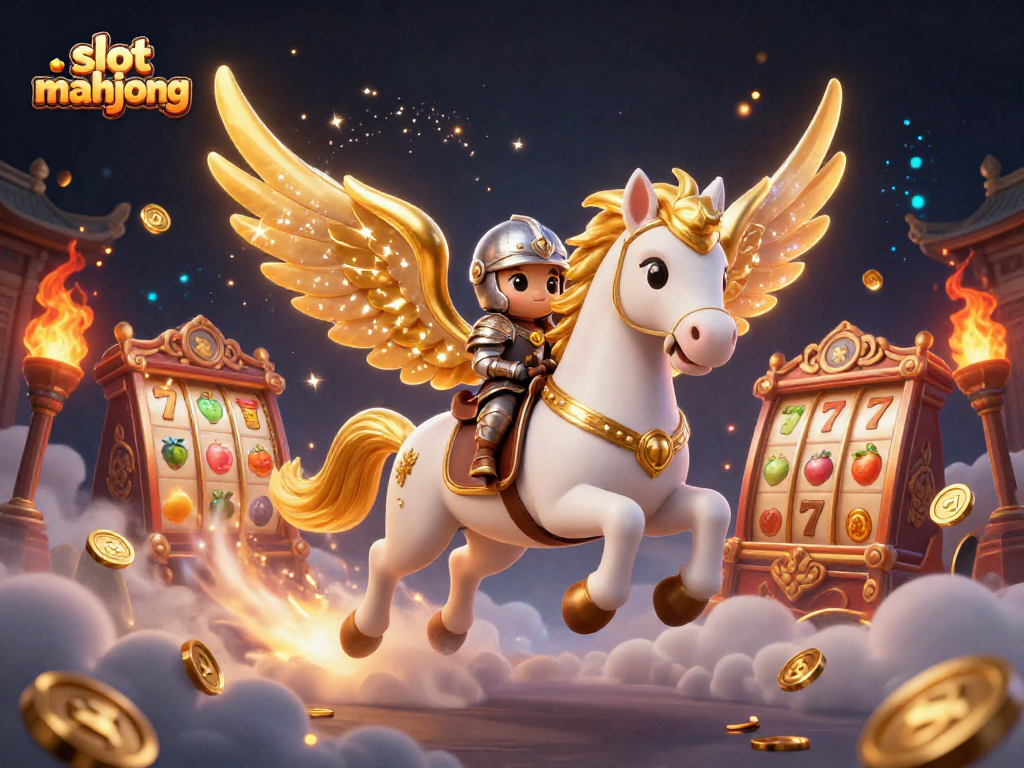 Spin the slot mahjong reels surrounded by vibrant casino elements and a magical atmosphere.