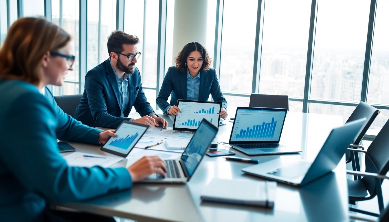 Conducting a Content Gap Analysis with a collaborative team in a modern office.