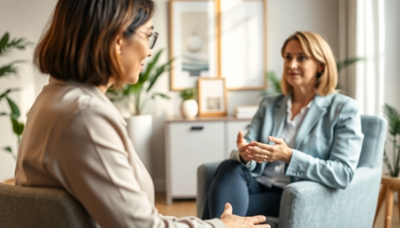 Counselling Services session in a serene office environment with a therapist listening attentively.