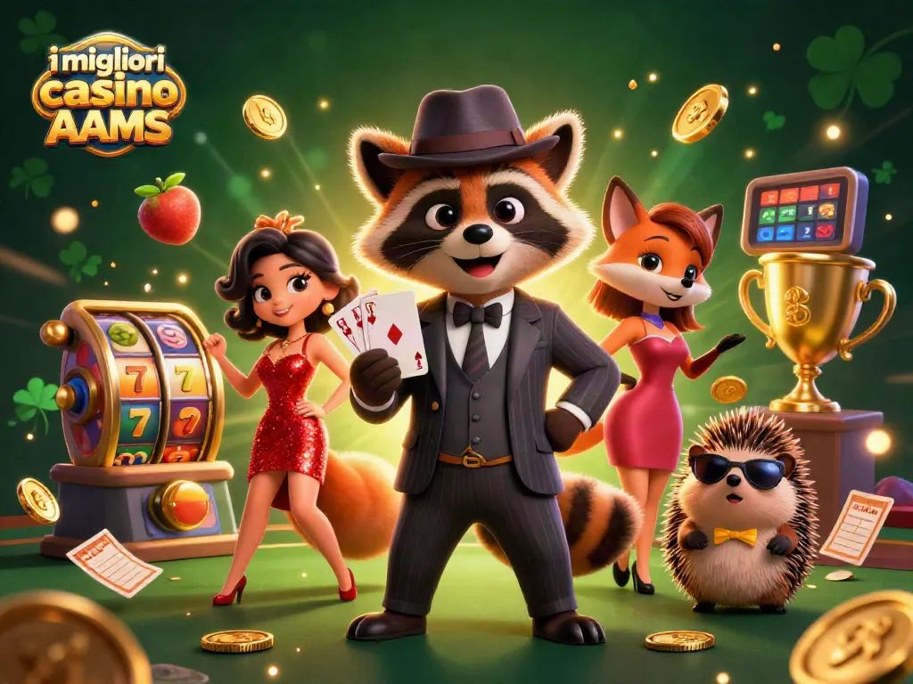 Scopri i migliori casino non AAMS con il raccoon elegante e la fox giocosa, mentre vincono alla slot!