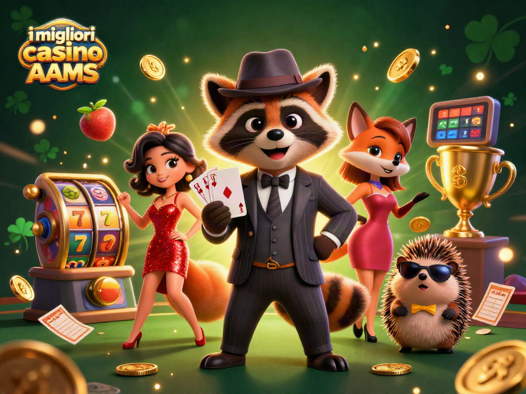 Scopri i migliori casino non AAMS con il raccoon elegante e la fox giocosa, mentre vincono alla slot!