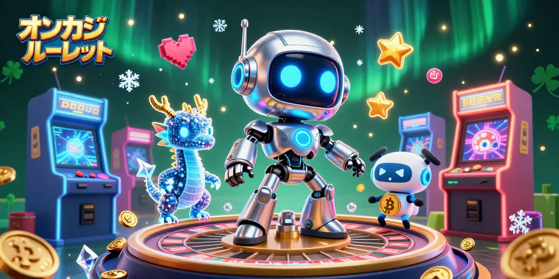 オンカジ ルーレットでルーレットを回して勝利を目指す未来的なキャラクターたち