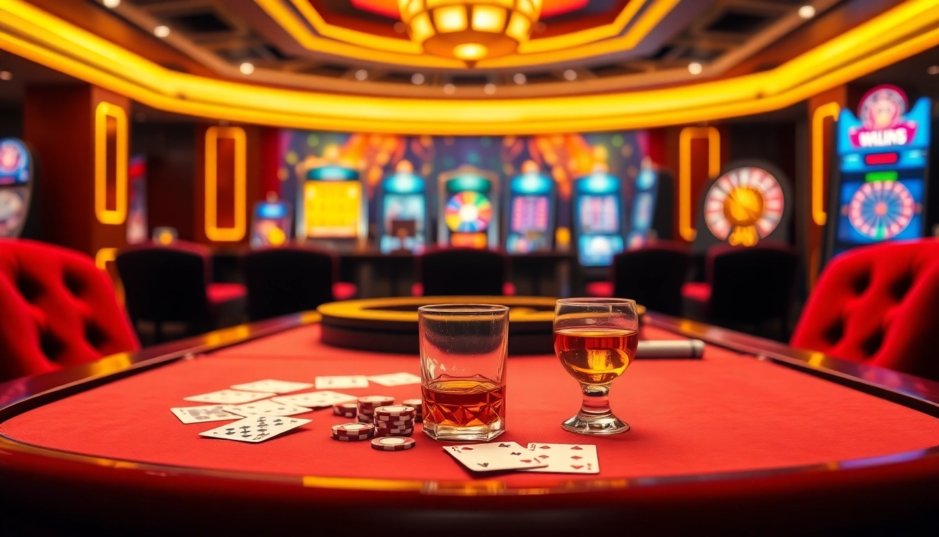 Interagir avec un site de casino en ligne entouré de tables de poker luxueuses et de machines à sous numériques.