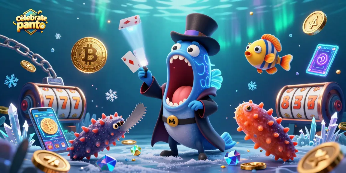Engage with celebratepanto's vibrant 3D underwater casino scene featuring unique slot and crypto elements.