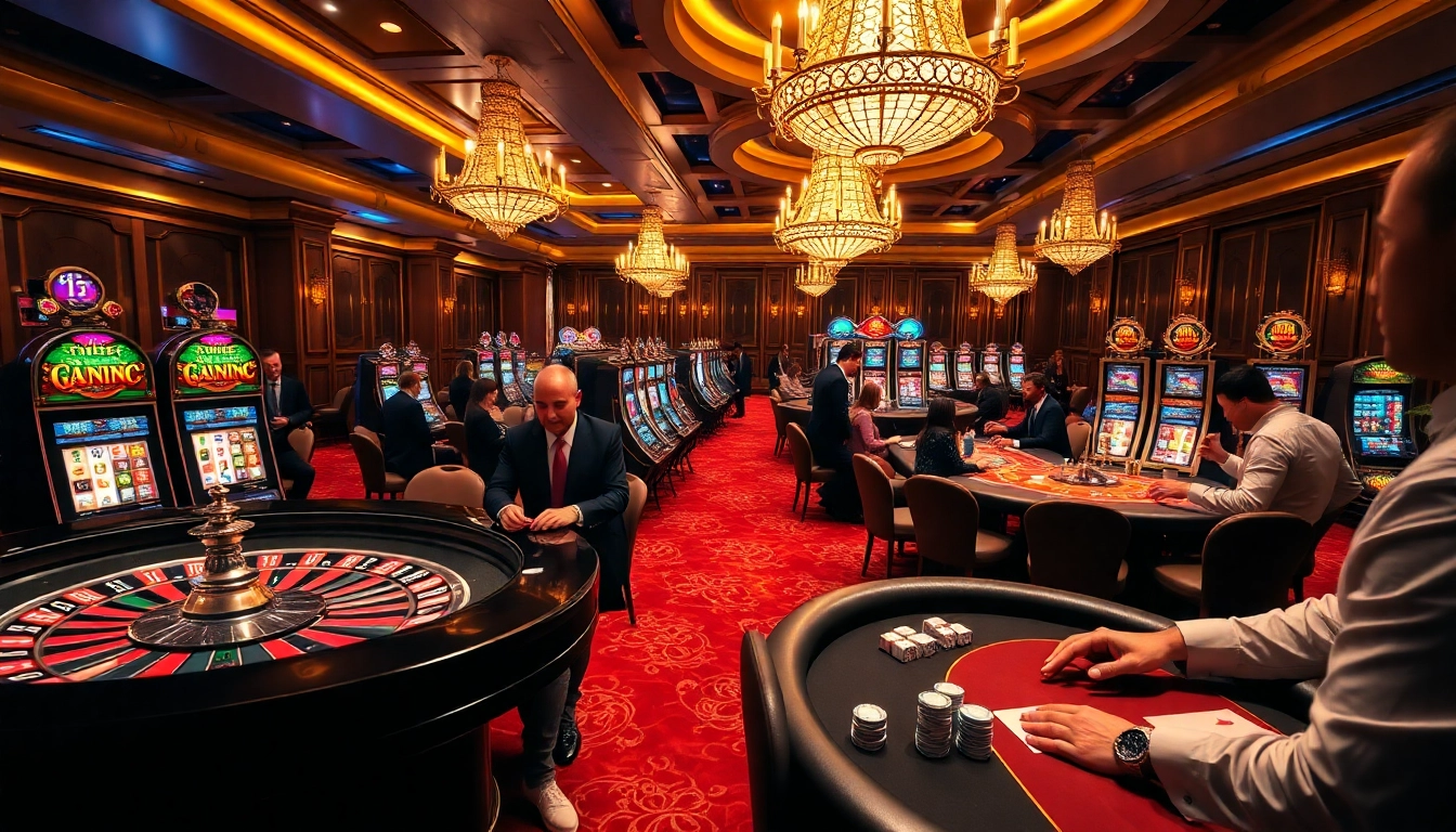 Découvrez l'excitation vibrante de meilleure casino en ligne avec des joueurs s'engageant aux tables de roulette et de poker.