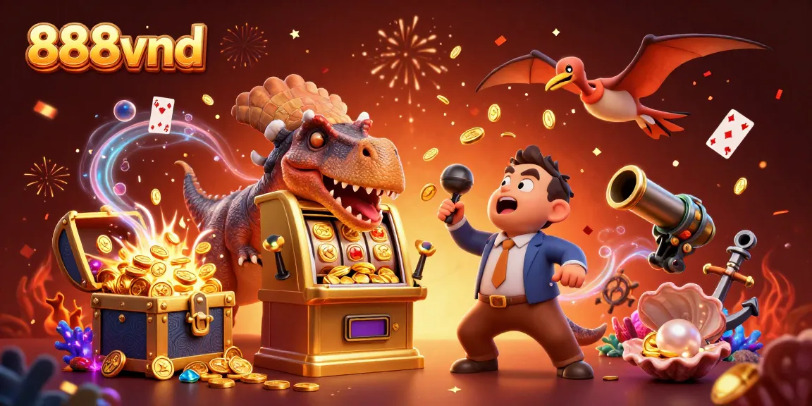 Engaging scene of 888vnd featuring a pachycephalosaurus winning jackpot coins, with casino elements.