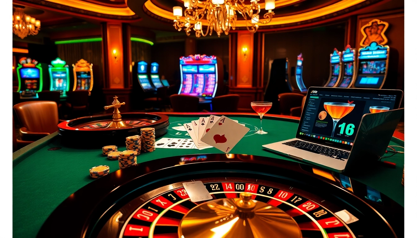 Players winning at the J88 poker table with vibrant casino elements in the background.
