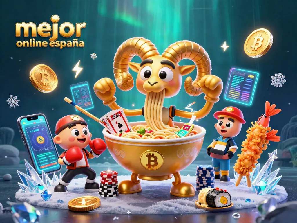 Disfruta de la emoción del mejor casino online en España con una divertida ilustración animada de criptomonedas.