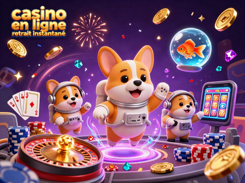 Jouez au casino en ligne retrait instantané avec des personnages amusants dans un décor lunaire.