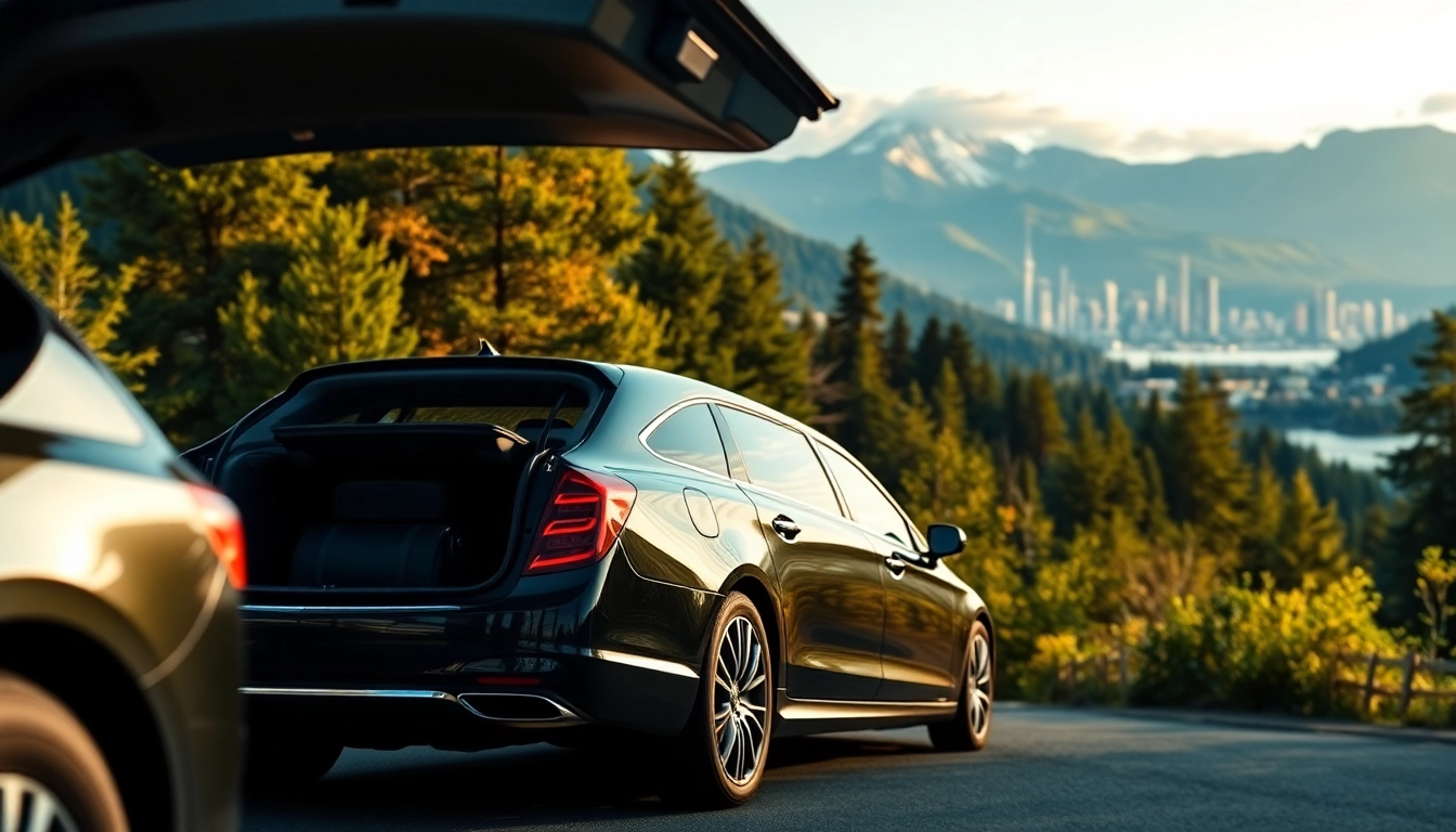 Experience a luxury seattle to vancouver limo journey through scenic landscapes and a stylish vehicle.