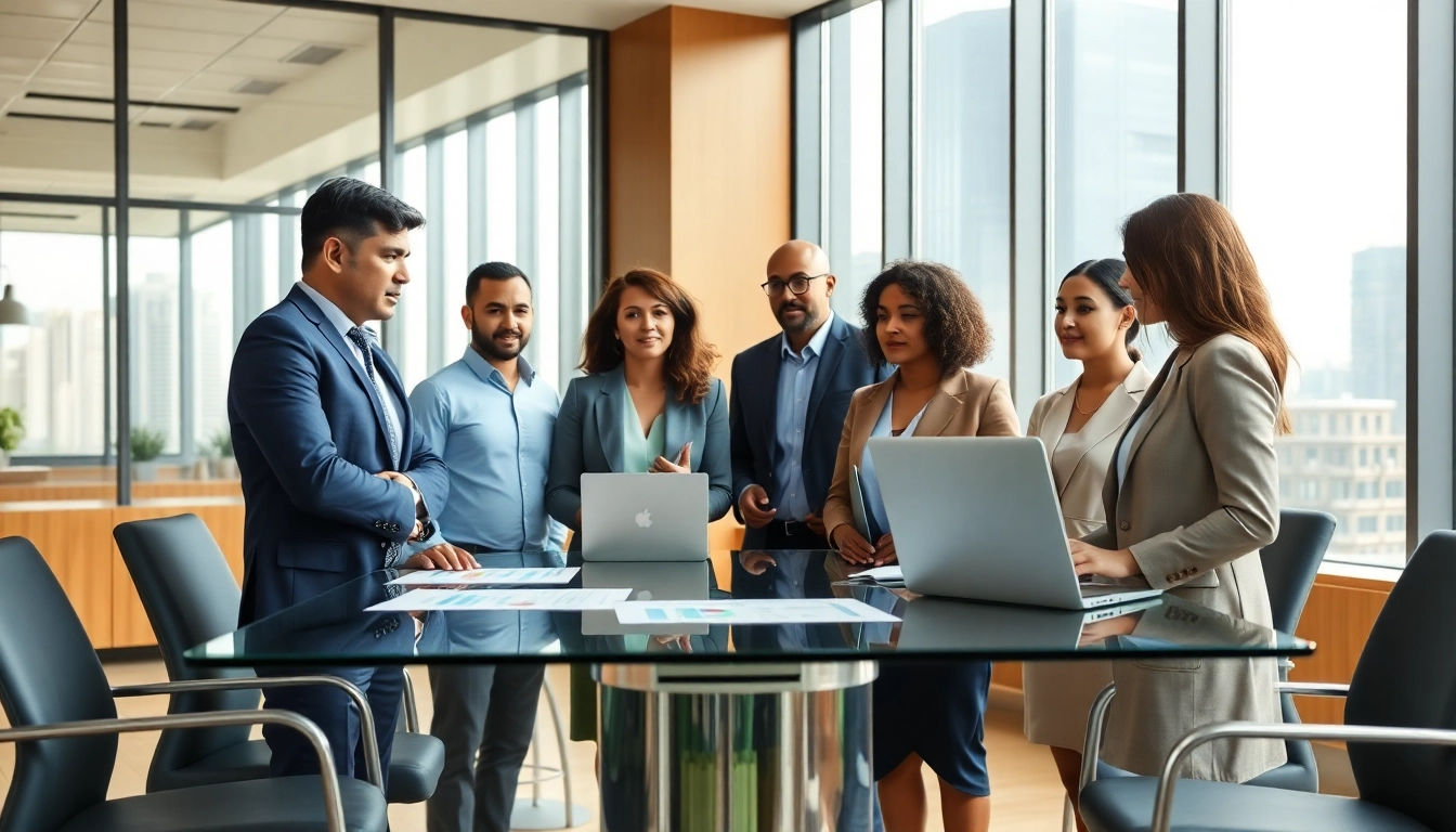 Engaged discussion on founder leadership insights among business leaders in a modern office.