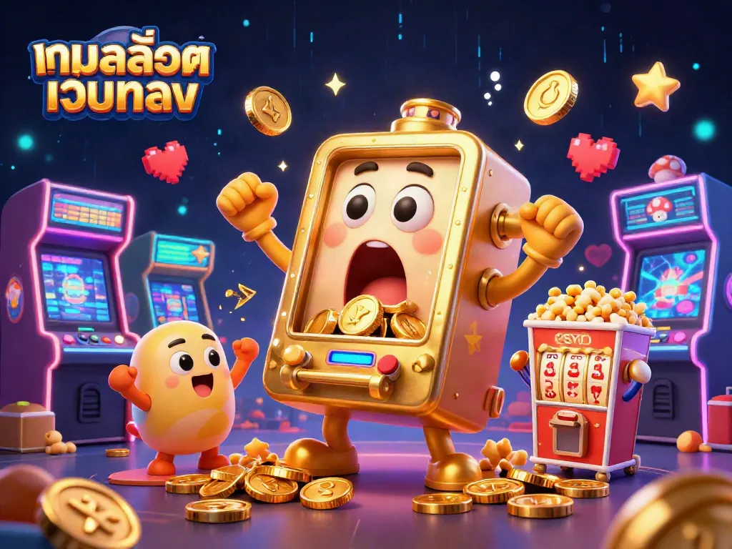 เล่นเกมสล็อตเว็บตรงกับสล็อตแมชชีนทองคำที่จ่ายโชคและมีเครื่องสล็อตตัวเล็กเชียร์ด้านข้าง