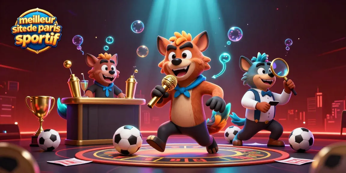 Analyse des paris sportifs sur le meilleur site de paris sportif avec des hyènes animées dans un casino.