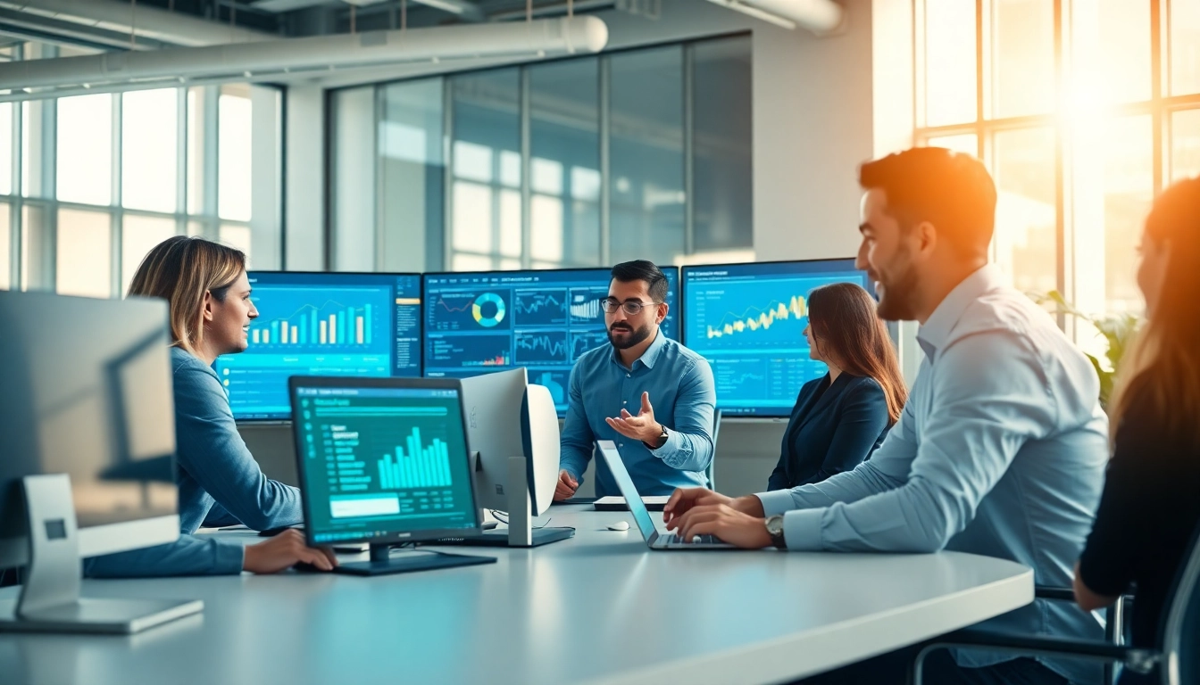 Enhance b2b competitive intelligence through collaborative analytics in a modern office.