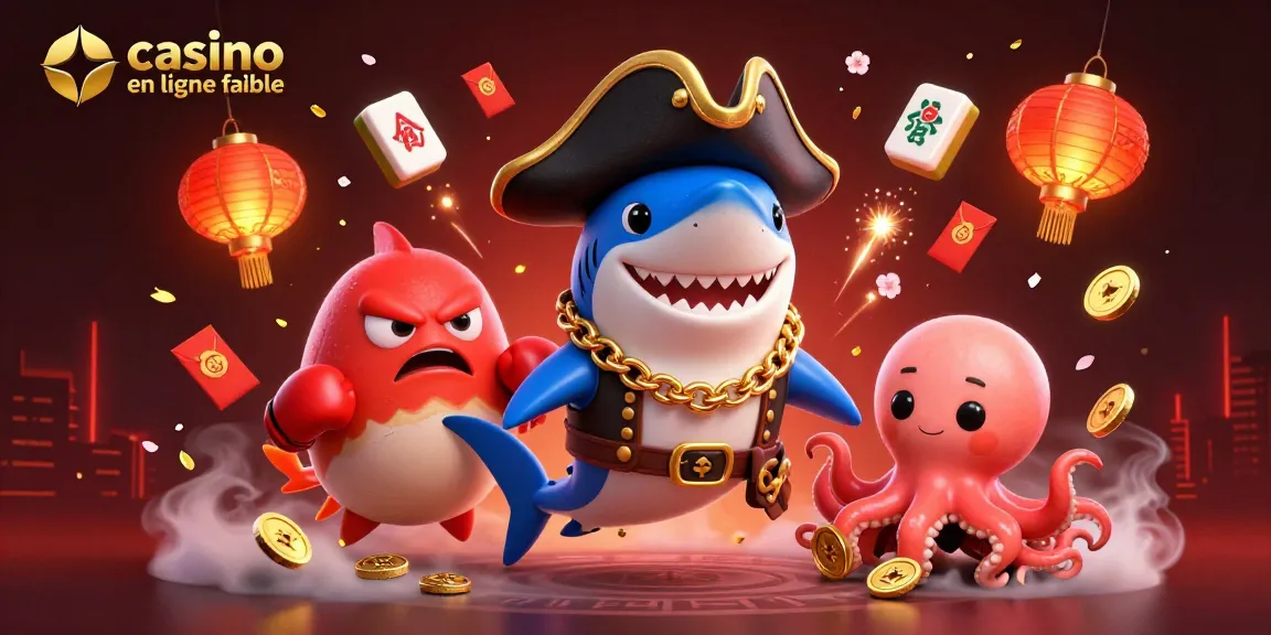 Jouer à des jeux dans un casino en ligne fiable avec un pirate requin, un poisson-globe et une pieuvre