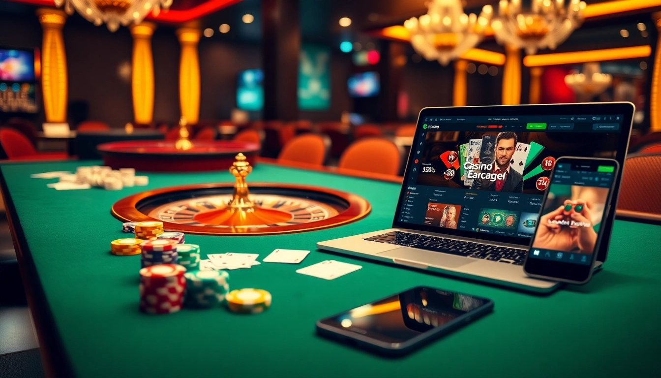 Interagissez avec le casino en ligne argent réel France dans cette scène de table de jeu en ligne luxueuse.
