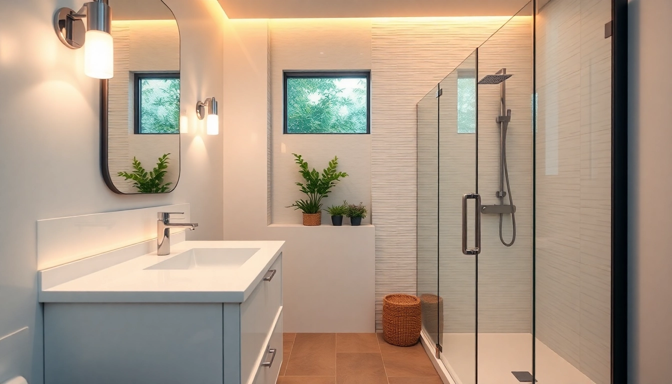 Transforming a small bathroom remodel into a modern oasis with sleek fixtures and warm tones.