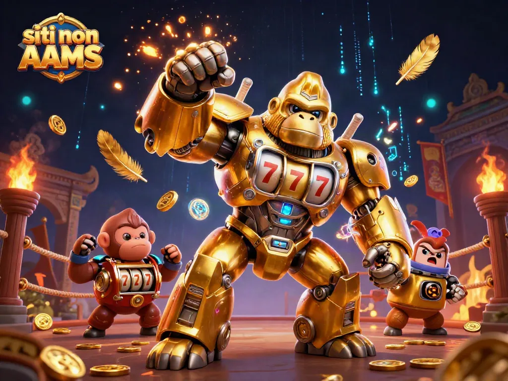 Gioca nei migliori siti non AAMS per slot con un gorilla mech che esplode in monete d'oro.