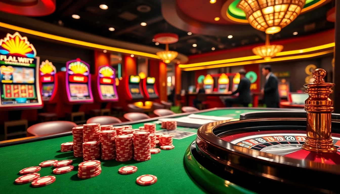 Vivez une expérience de jeu captivante dans un casino en ligne français sophistiqué, rempli de machines à sous vibrantes et d'action au poker.