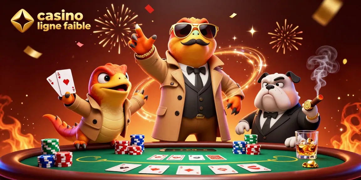 Jouer sur un casino en ligne fiable avec des raptors en trench coat aux jeux de poker dans une scène vibrante.
