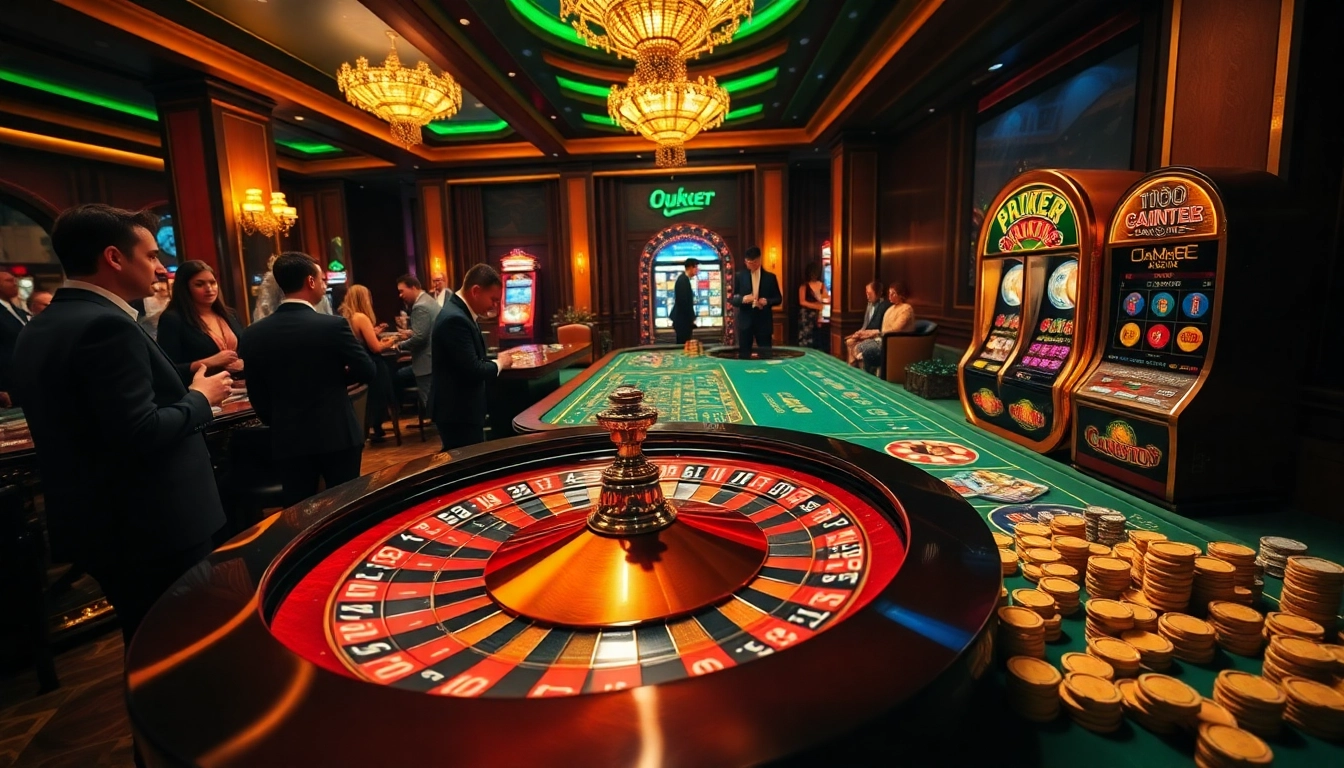 Vivez l'excitation des meilleurs casinos en ligne avec des joueurs s'engageant à une table de roulette de luxe.