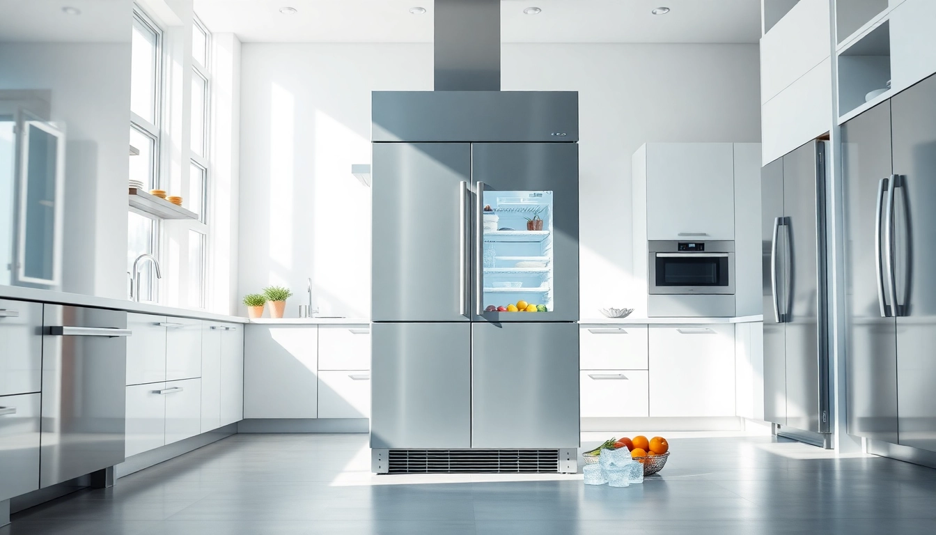 Freezer unit showcased in a bright kitchen, designed for efficiency and style.