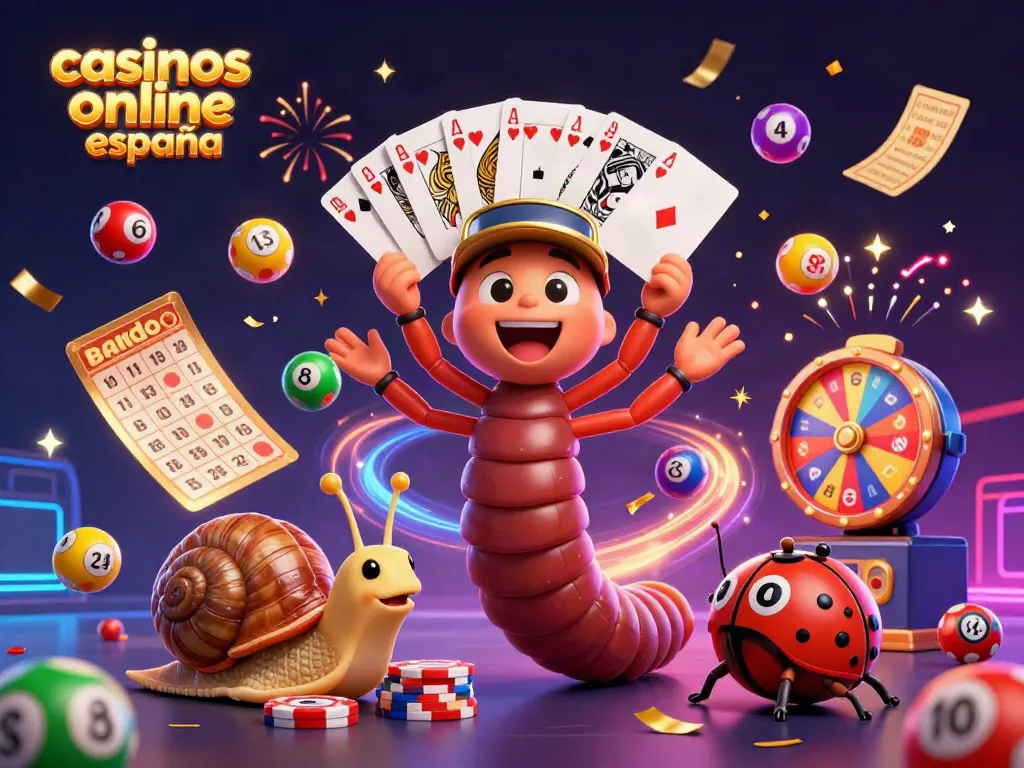 Participar en casinos online España con un casino ilustrado vibrante y personajes únicos.