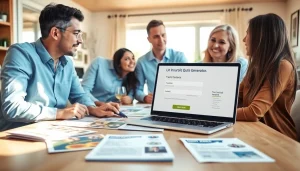 Discussing life insurance options with family members at a sunny table.