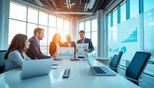 Analyze competitor pricing strategies in a modern office setting.