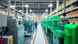 Visite de l'usine d édulcorants moderne en pleine production avec un personnel actif.