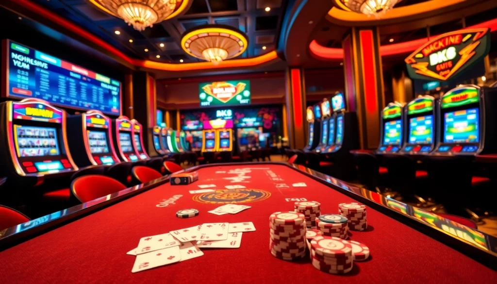 Experience the thrill of BK8 with colorful casino tables and dynamic gaming visuals.