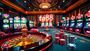 Experience the thrill of gaming at TA88 with luxurious tables and vibrant slot machines.