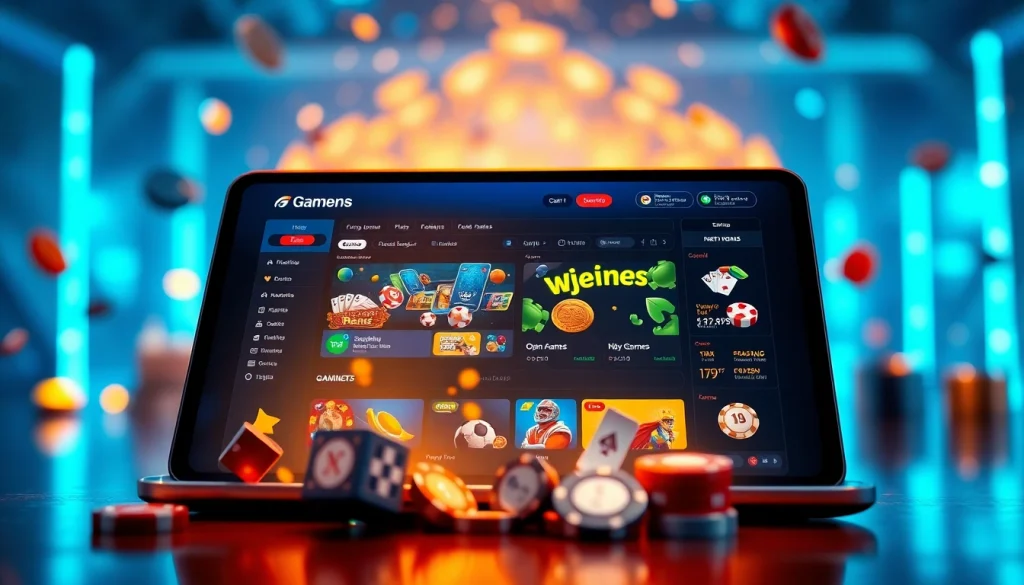 Immersive gaming interface showcasing nhà cái 789f with vibrant graphics and engaging features.