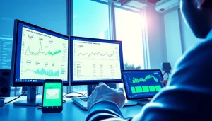 Web scrapping analysis in a modern tech workspace with price charts.