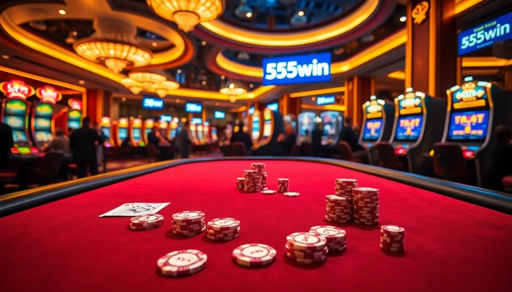 Experience the thrill of high-stakes gaming at 555win's luxurious casino tables.