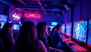 Engaged players experiencing immersive porn games ai in a futuristic gaming environment