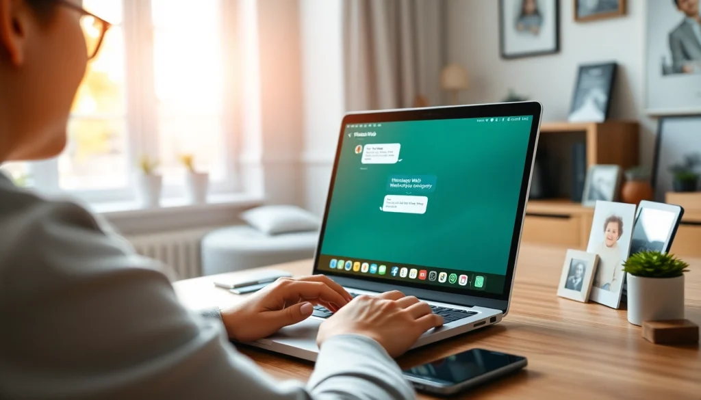 在舒适的家庭办公氛围中，使用快连官网的 WhatsApp Web 与朋友轻松连接。