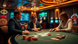 Scooter rijbewijs kopen discussed at an exciting casino with poker chips and roulette wheel.