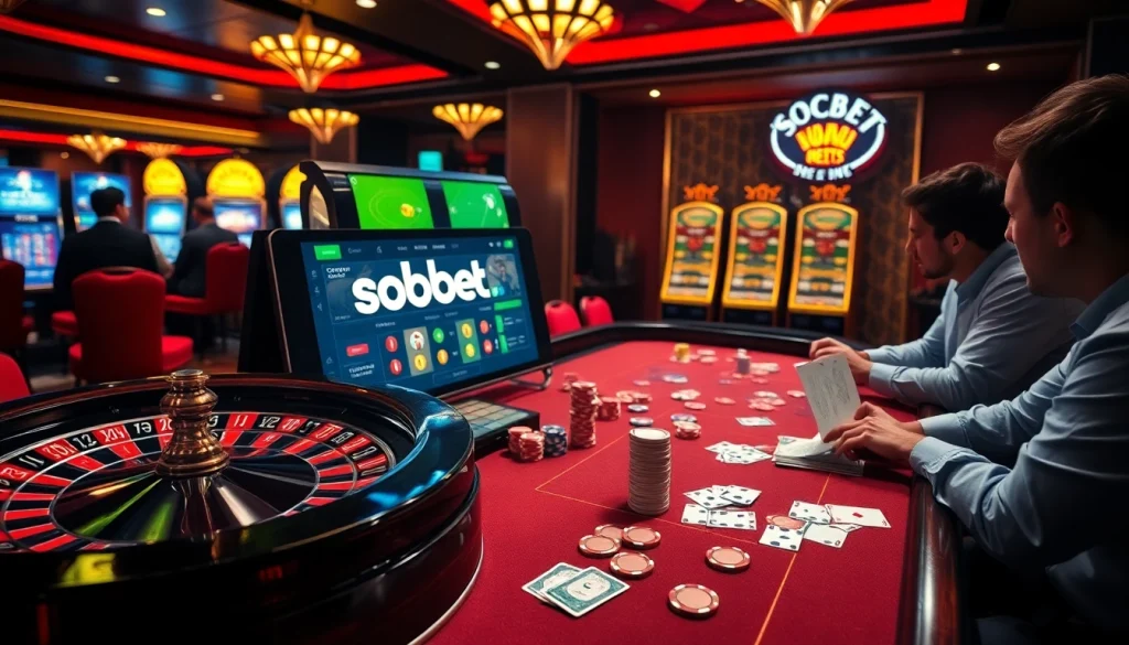 Experience sbobet live betting excitement with engaging casino games and vibrant poker chips.